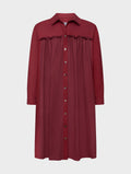 Celia Dress Cotton Poplin Deep Red - ELV Denim
