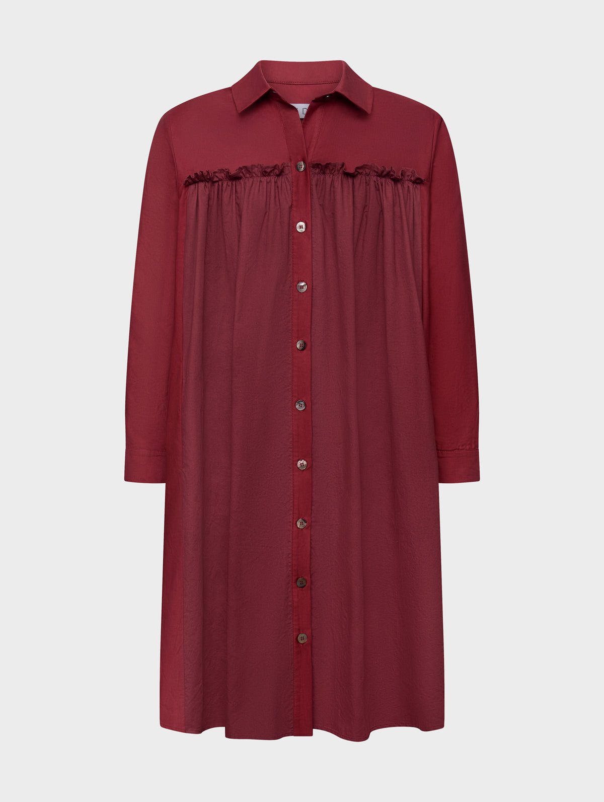 Celia Dress Cotton Poplin Deep Red - ELV Denim