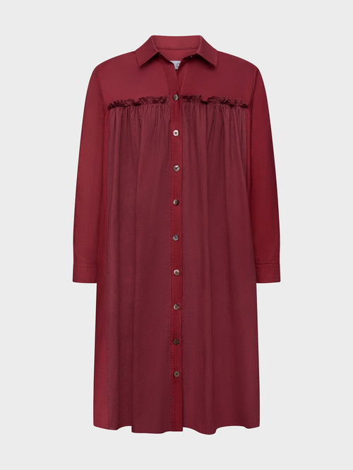 Celia Dress Cotton Poplin Deep Red - ELV Denim