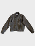 Charcoal Black Leather Bailey Bomber | One-of-a-kind - ELV Denim