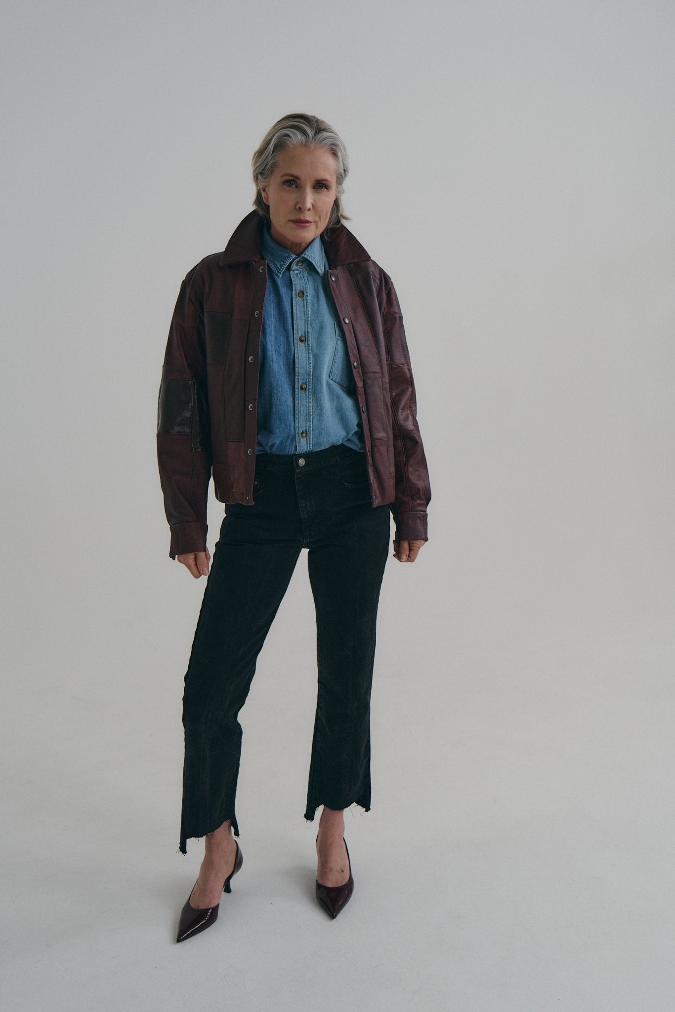 Cherry Red Leather Bailey Bomber | One-of-a-kind - ELV Denim