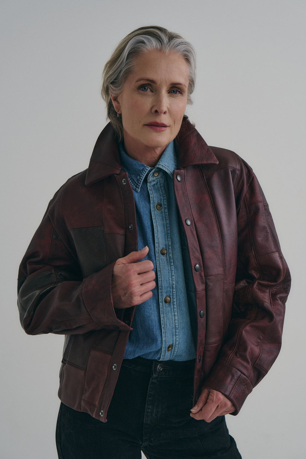 Cherry Red Leather Bailey Bomber | One-of-a-kind - ELV Denim