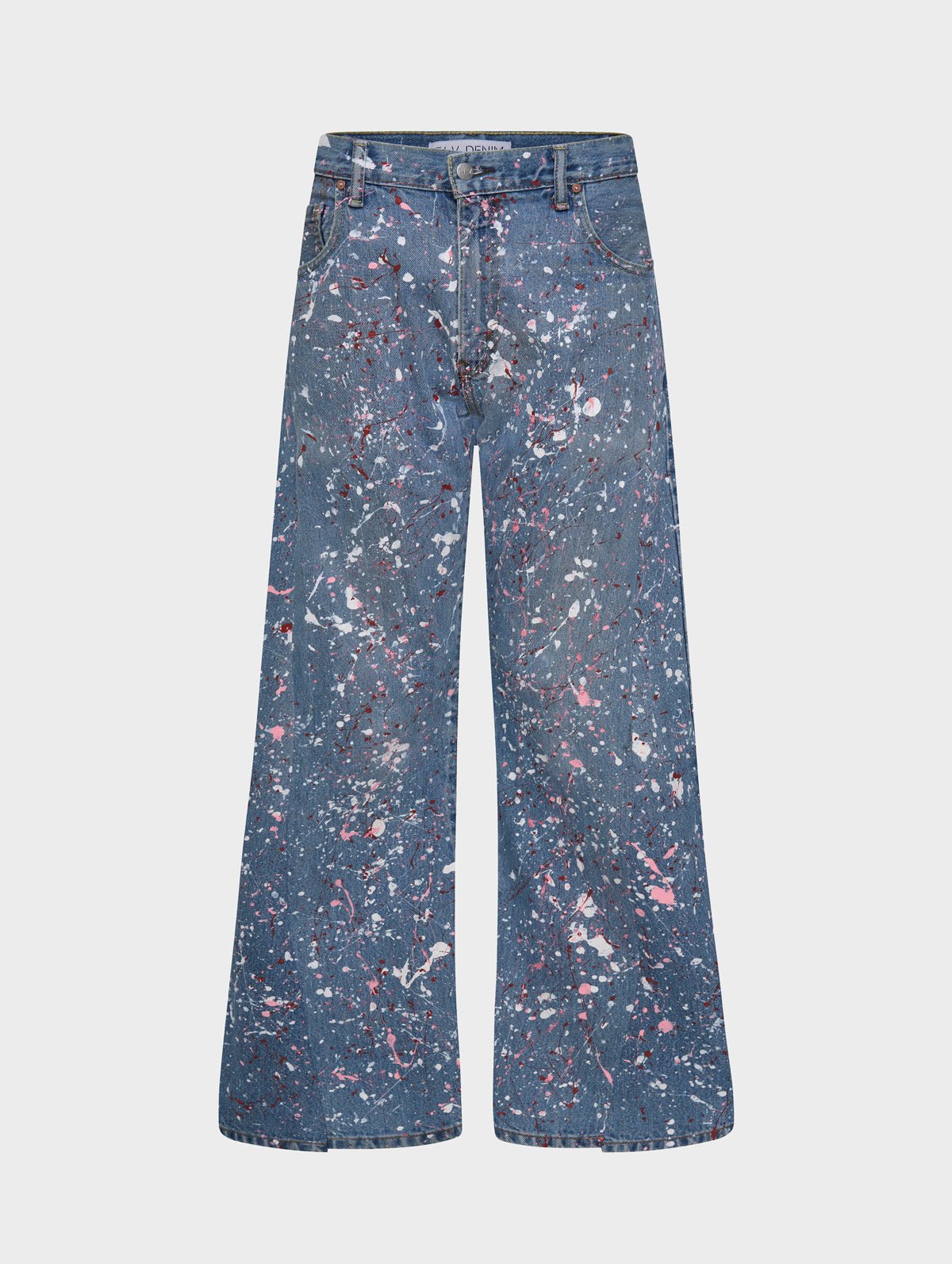 Dalston Wide Leg Painted Jeans Light Blue - ELV Denim