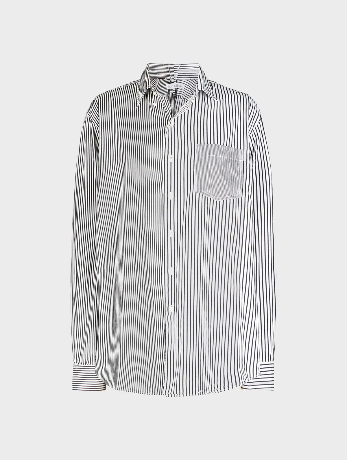 Diana Shirt Stripe Cotton Poplin Black - ELV Denim
