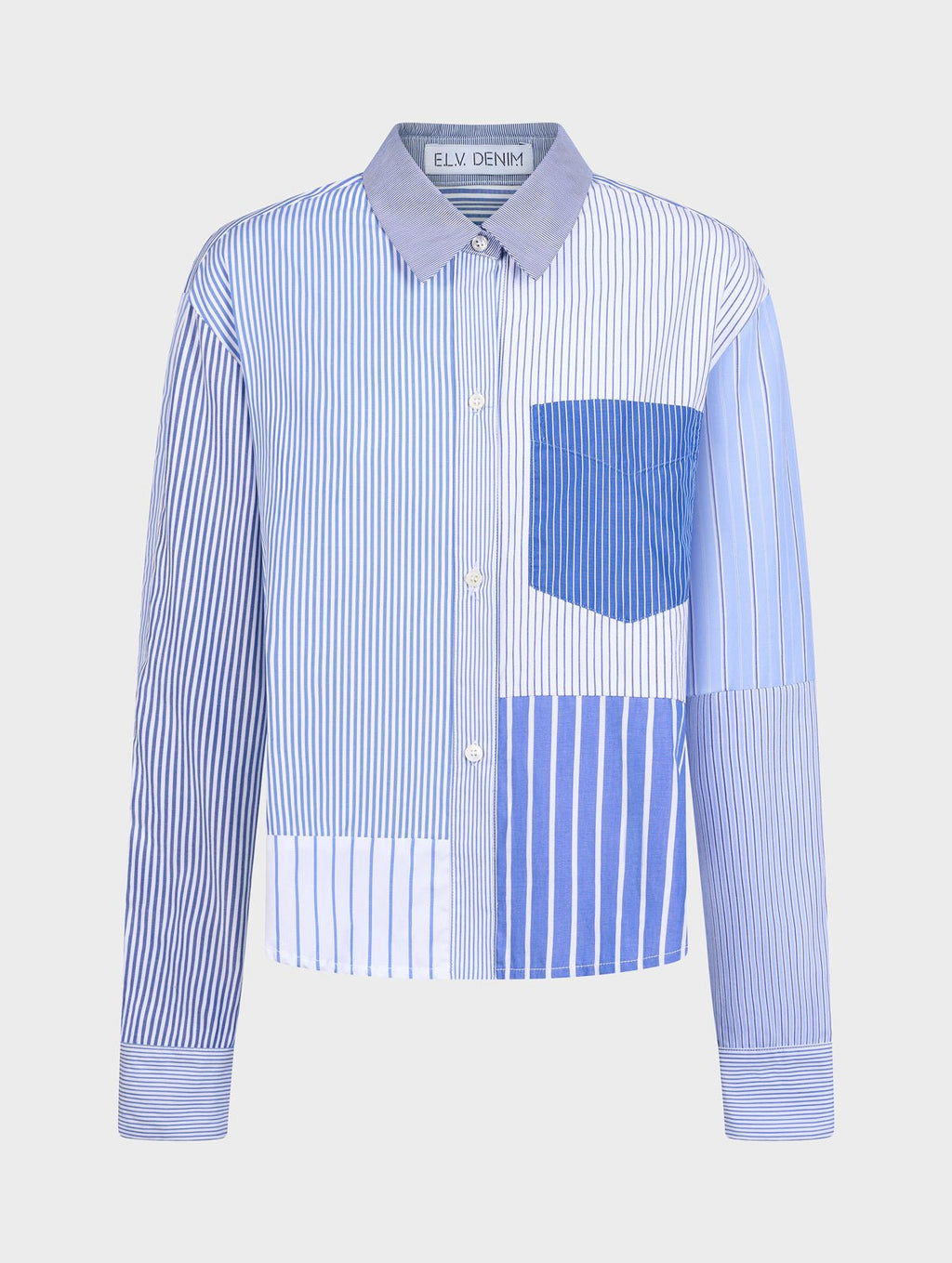 Emilie Shirt Patchwork Stripe Poplin - ELV Denim