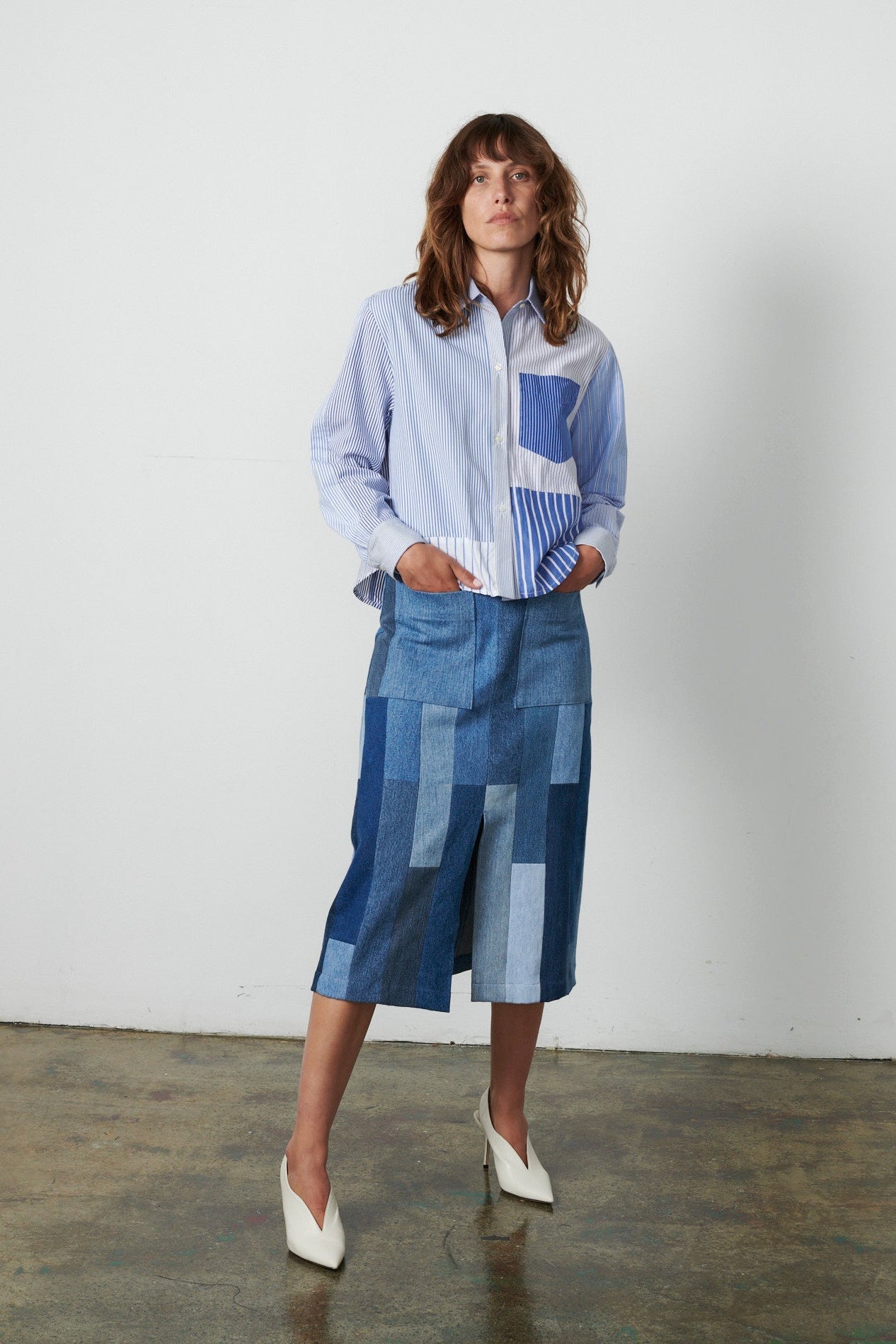 Gaby Skirt Tessellated Denim - ELV Denim