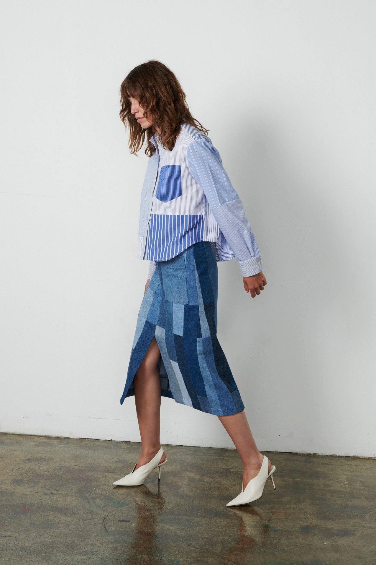 Gaby Skirt Tessellated Denim - ELV Denim