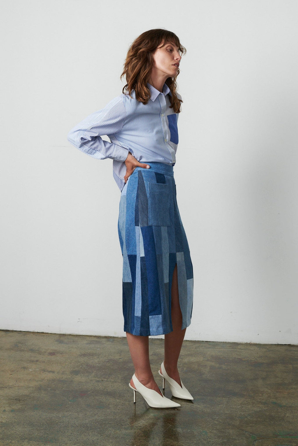 Gaby Skirt Tessellated Denim - ELV Denim