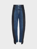 Black Dark Blue Contrast Boyfriend Jean - E.L.V. Denim