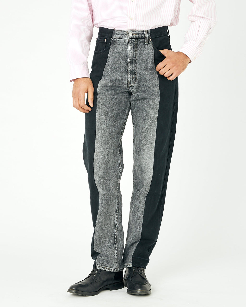 Black Grey Contrast Garçon Jean - E.L.V. Denim
