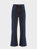 Dark Blue Black Contrast Flare Jean - E.L.V. Denim