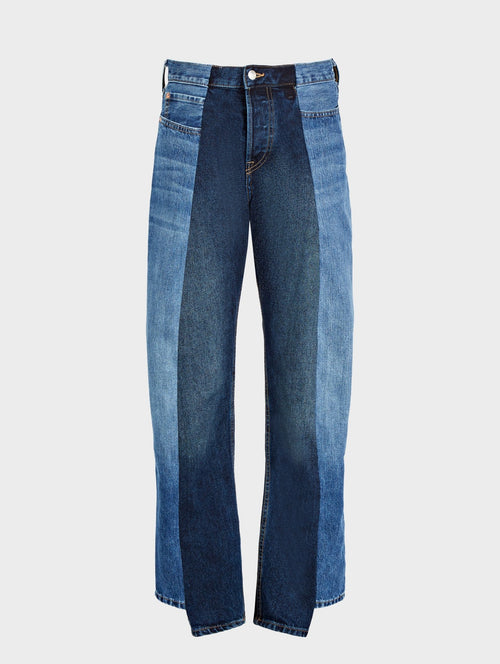 Mid Dark Blue Contrast Boyfriend Jean - E.L.V. Denim