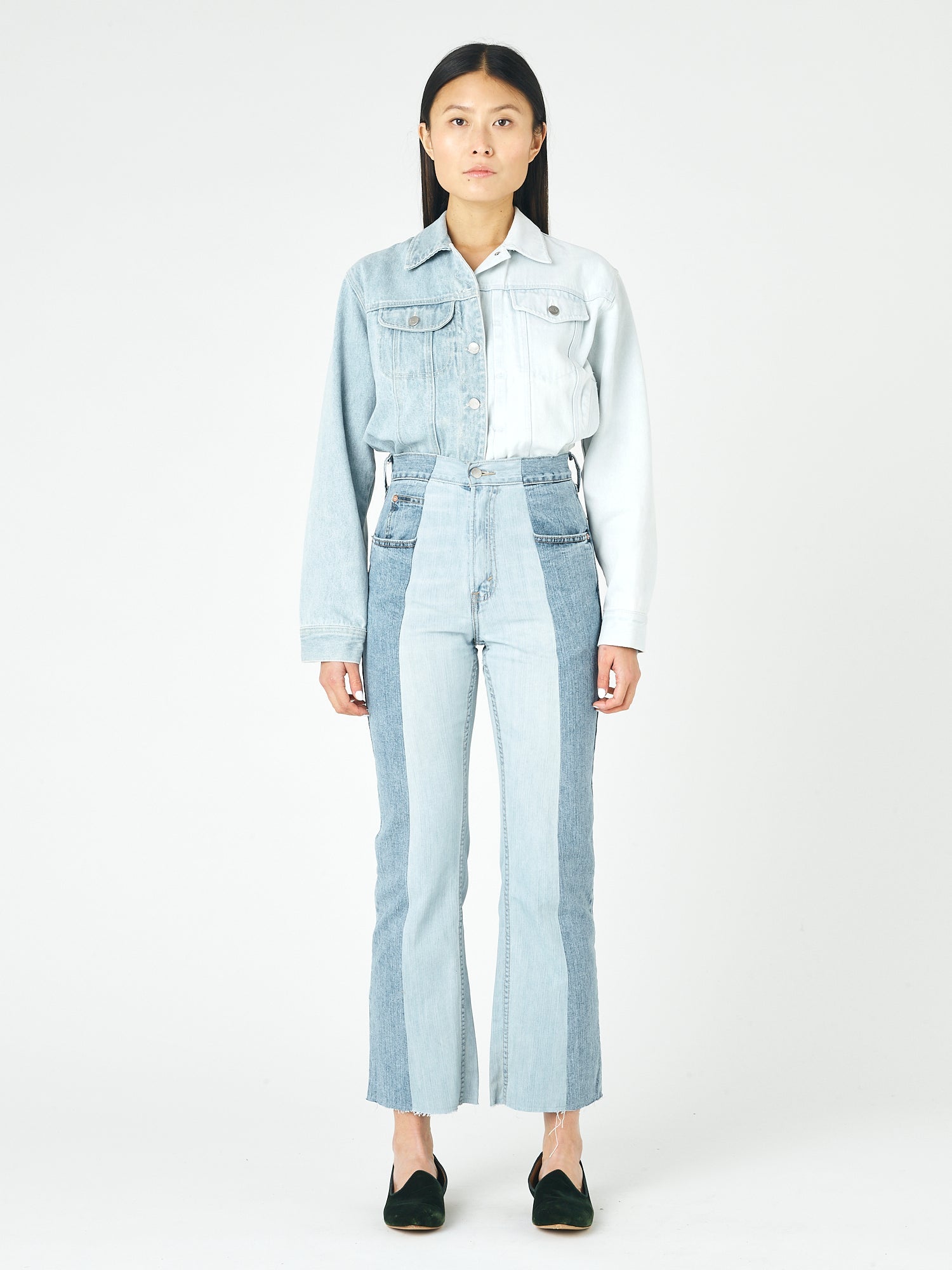 Mid Light Blue Contrast Flare Jean - E.L.V. Denim